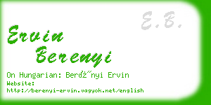 ervin berenyi business card